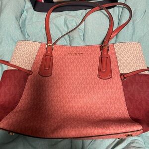 Michael Kors Pink and Red Tote Bag